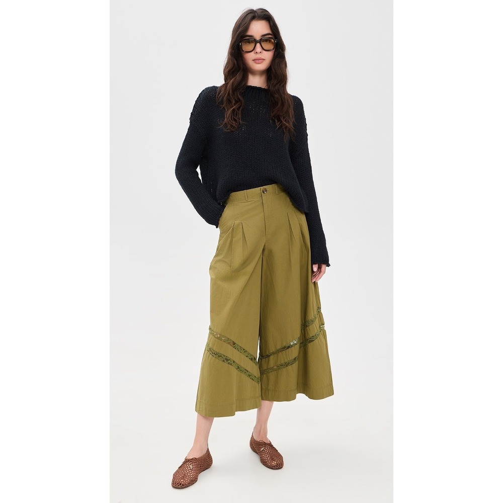 Free People Opal Sweater Black Relaxed Cropped Pullover M NEW